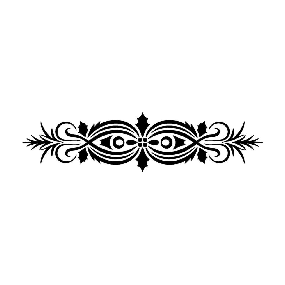 Elegant Black Floral Ornament on, White Background vector