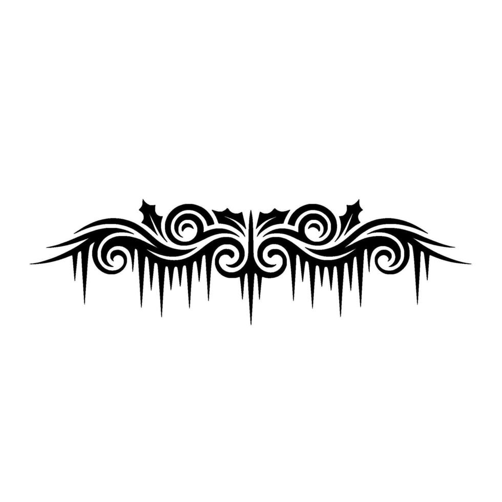 Tribal Tattoo Element Swirls, Icicles, and Border vector