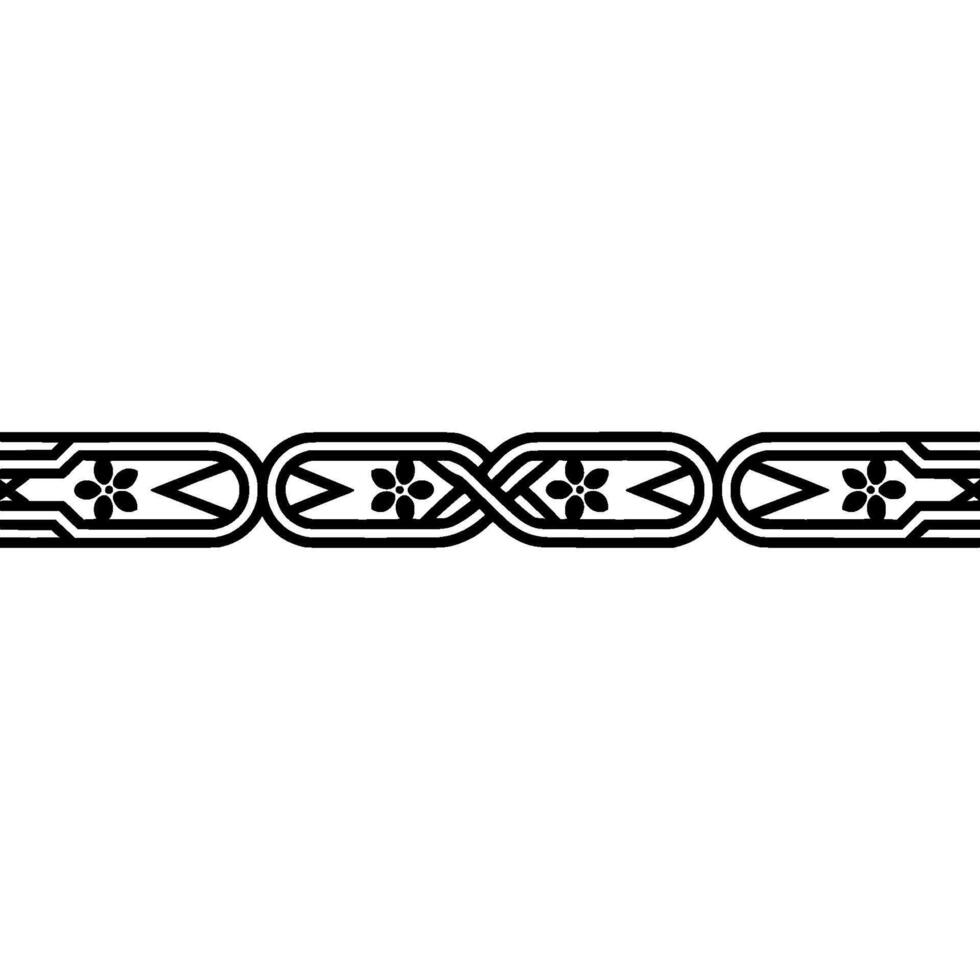 Intricate Black Floral Border on White Background, Minimalist vector