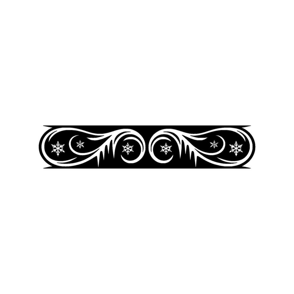 Elegant Winter Border with Snowflakes, Minimalist Black and White vector