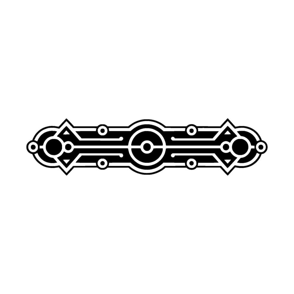 Abstract Geometric Ornament, Minimalist, Black White vector