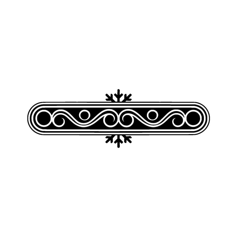 Elegant Black White Scrollwork with Snowflakes vector