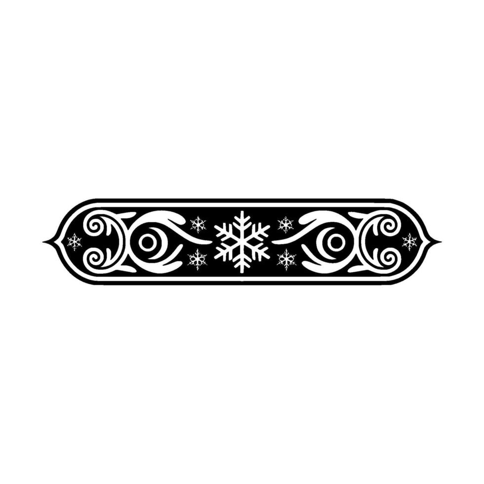 Elegant Snowflake Ornament Border, Winter Decorative Illustration vector