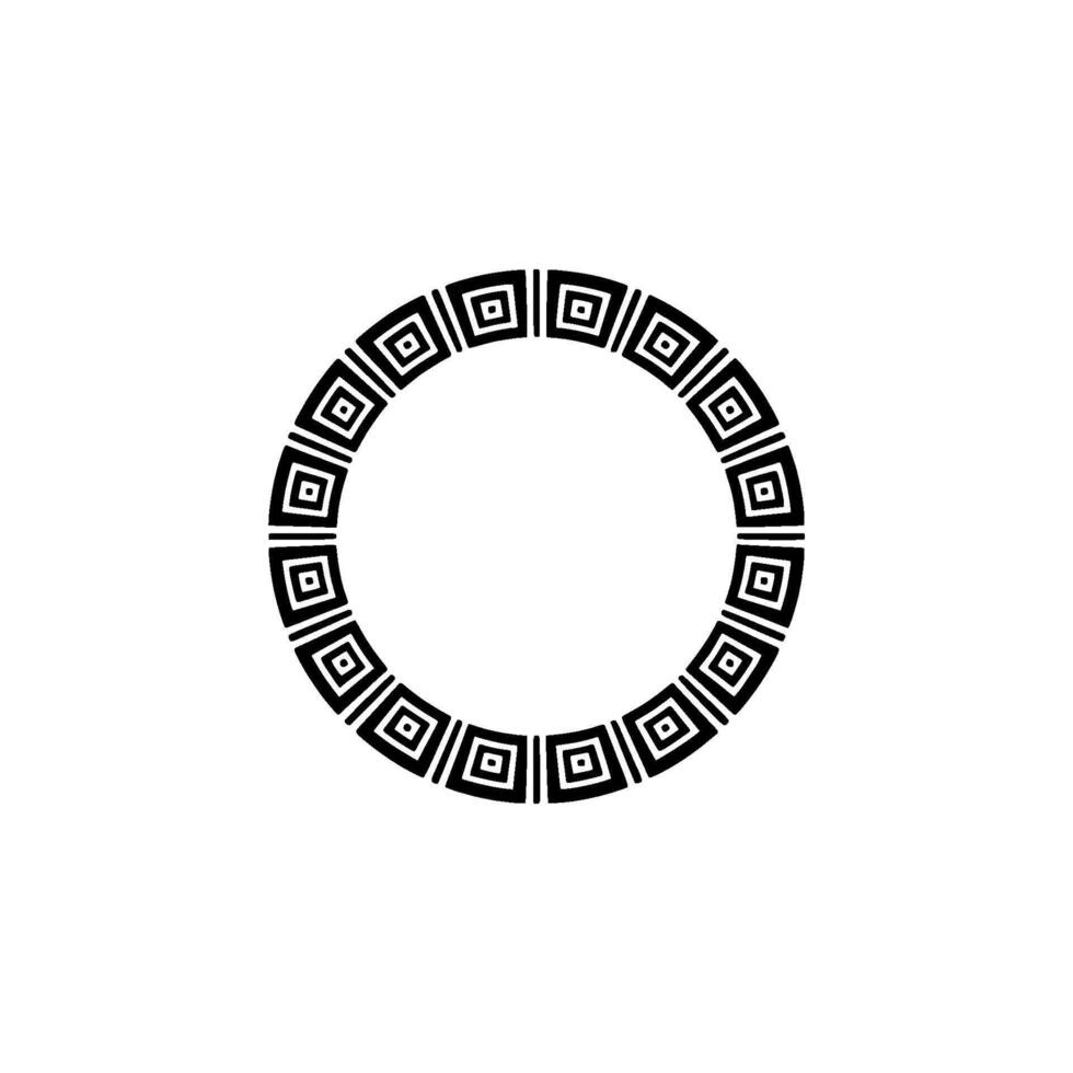 Minimalist Geometric Circle Border - Abstract Pattern on White vector