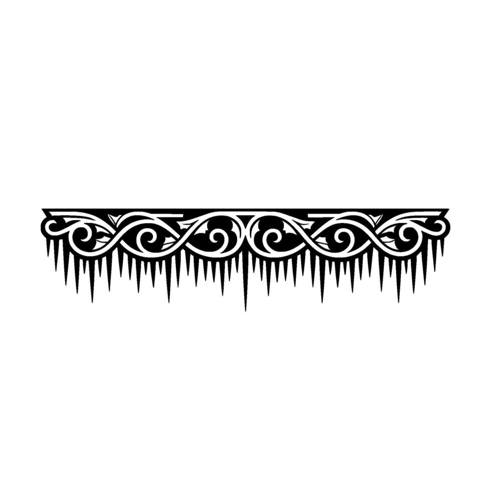 Ornamental Black Winter Border with Icicles - Illustration vector