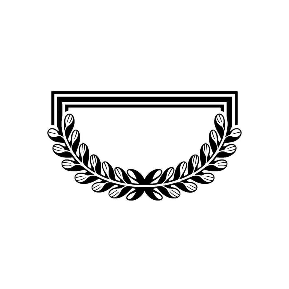 Elegant Black and White Laurel Wreath Frame vector