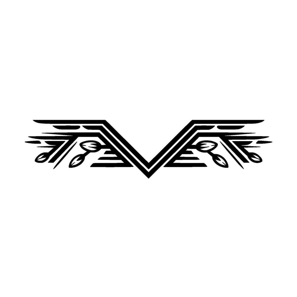 Geometric floral element, Art Deco style, symmetrical vector
