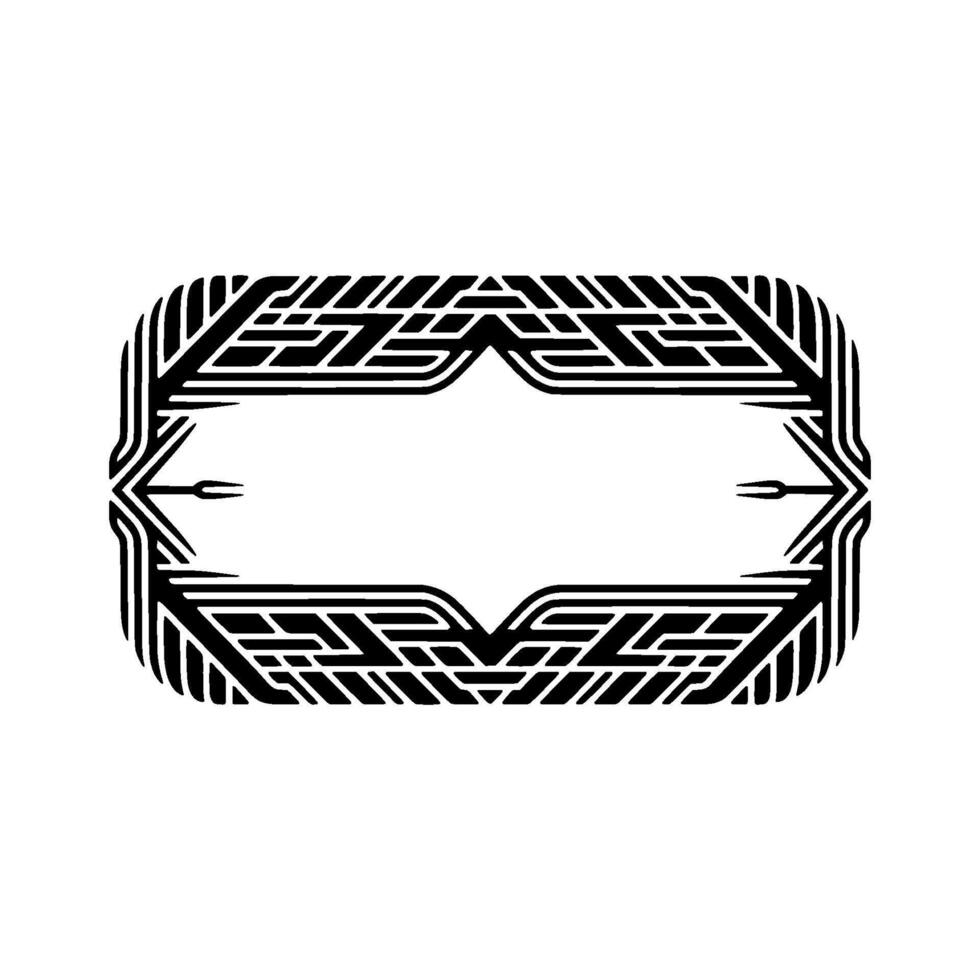 Geometric Frame in Black and White on Neutral Background vector