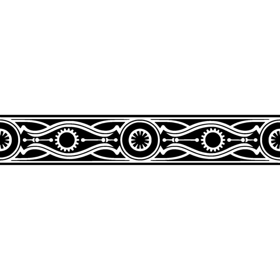 Black and White Ornamental Border, Geometric Pattern - Ornament vector