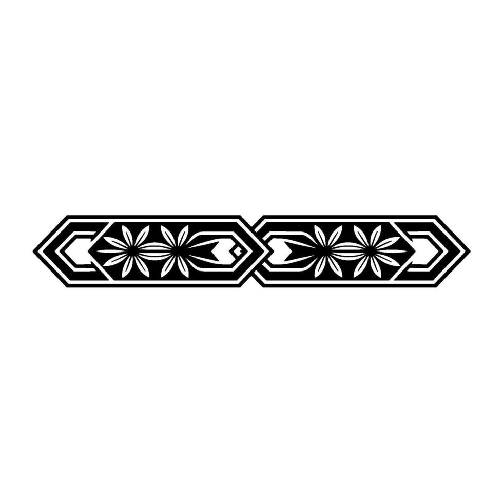Elegant Black and White Floral- Border vector