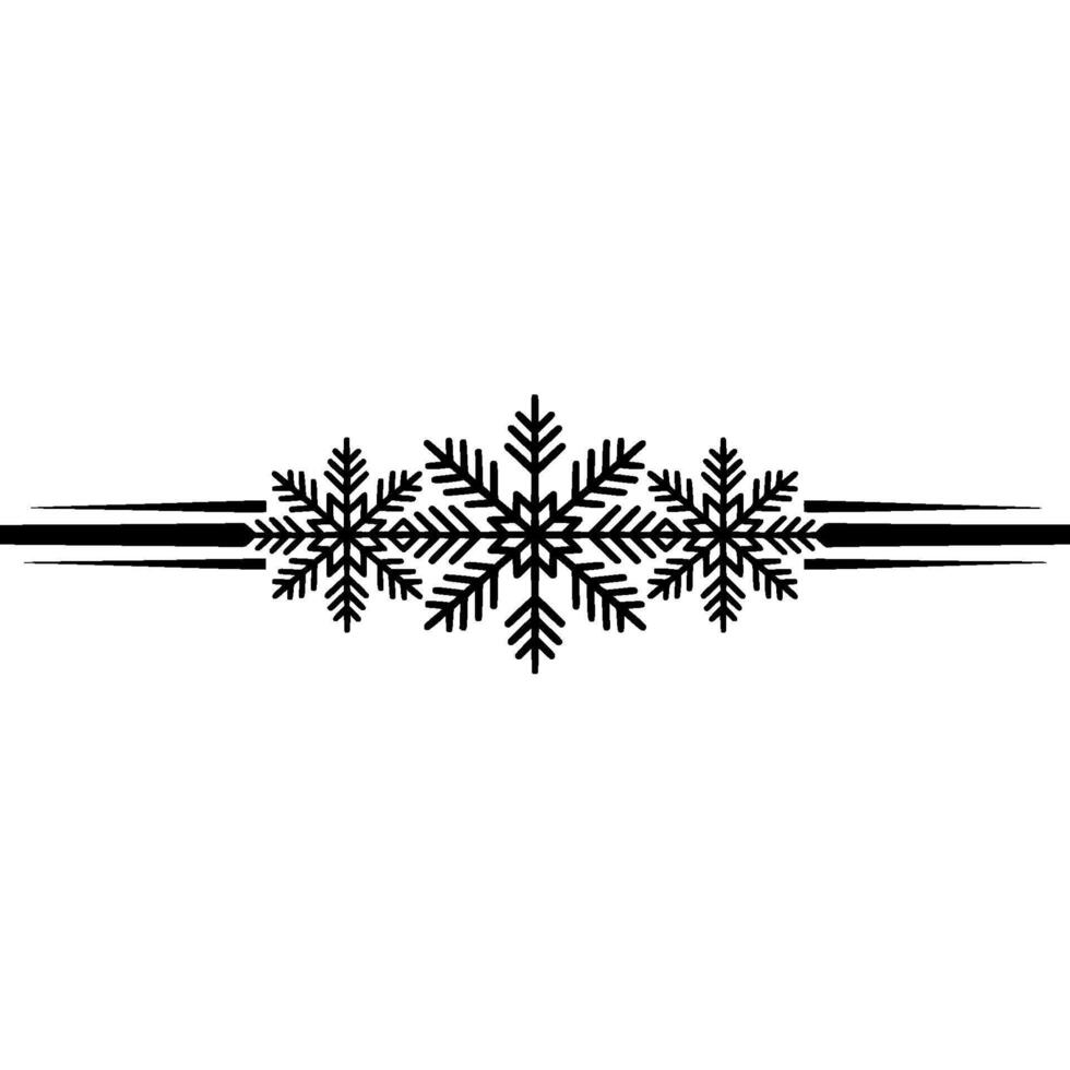 Minimalist Snowflake Border, Winter Holiday vector
