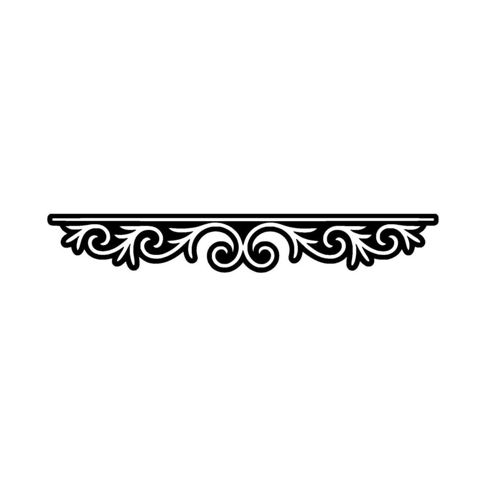 Elegant Black Scroll Border Element on White Background vector