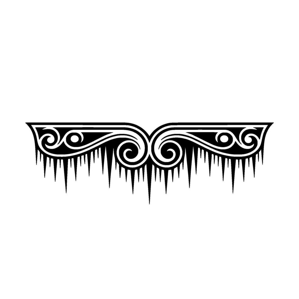 Elegant Abstract Black and White Border Ornament with Icicles vector