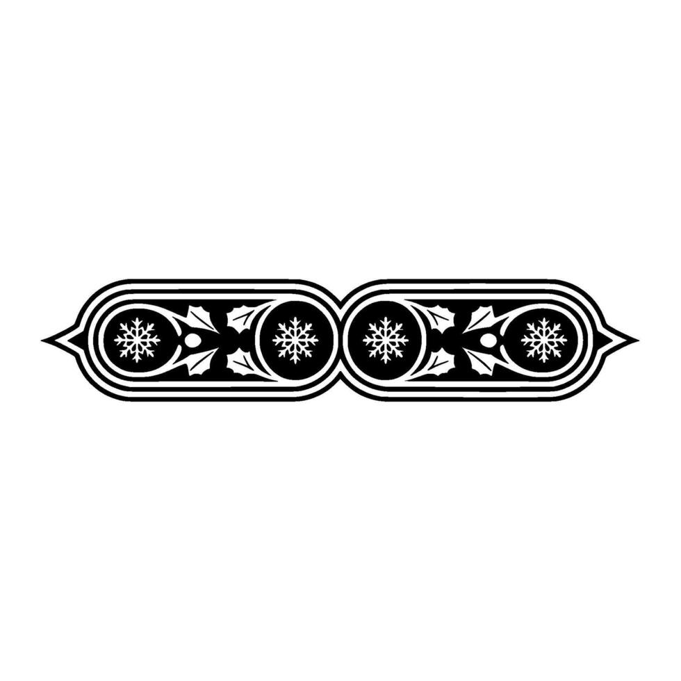 Elegant Black White Christmas Border Ornament - Winter vector