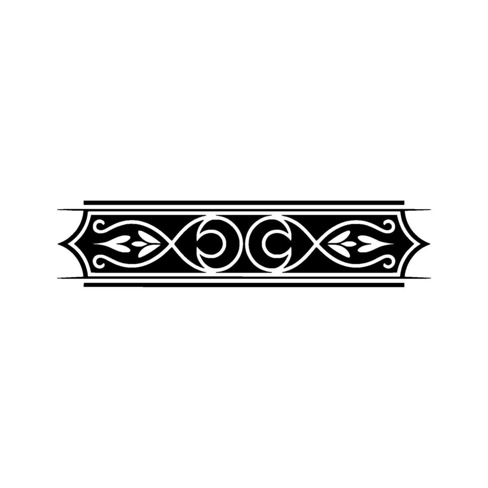 Elegant Black and White Ornamental Border, on White Background vector