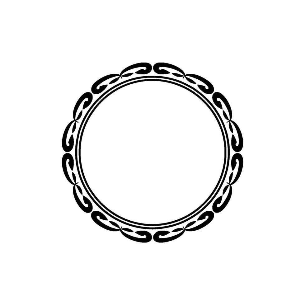 Elegant Black Circular Frame on White, Decorative Border vector