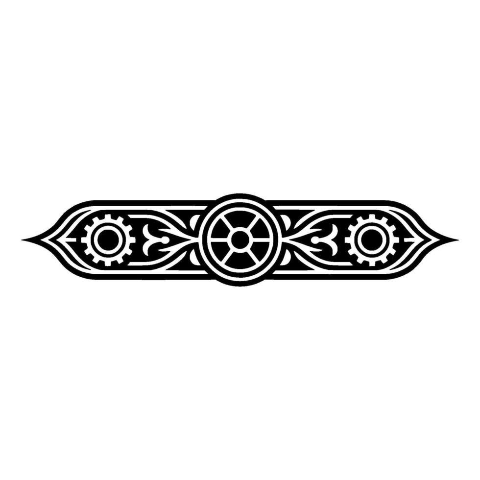 Steampunk Decorative Border Element, Black White vector