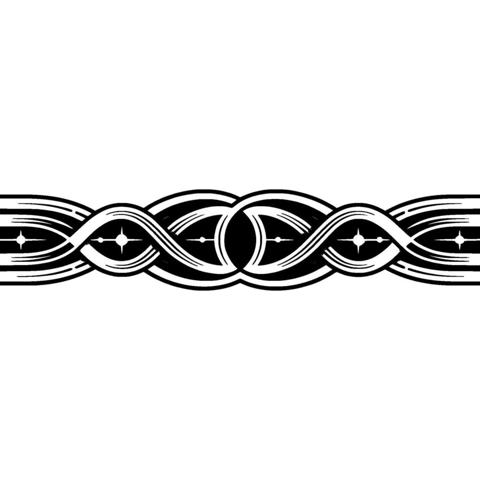 Abstract Ornamental Band in Art Deco Style, White Background vector