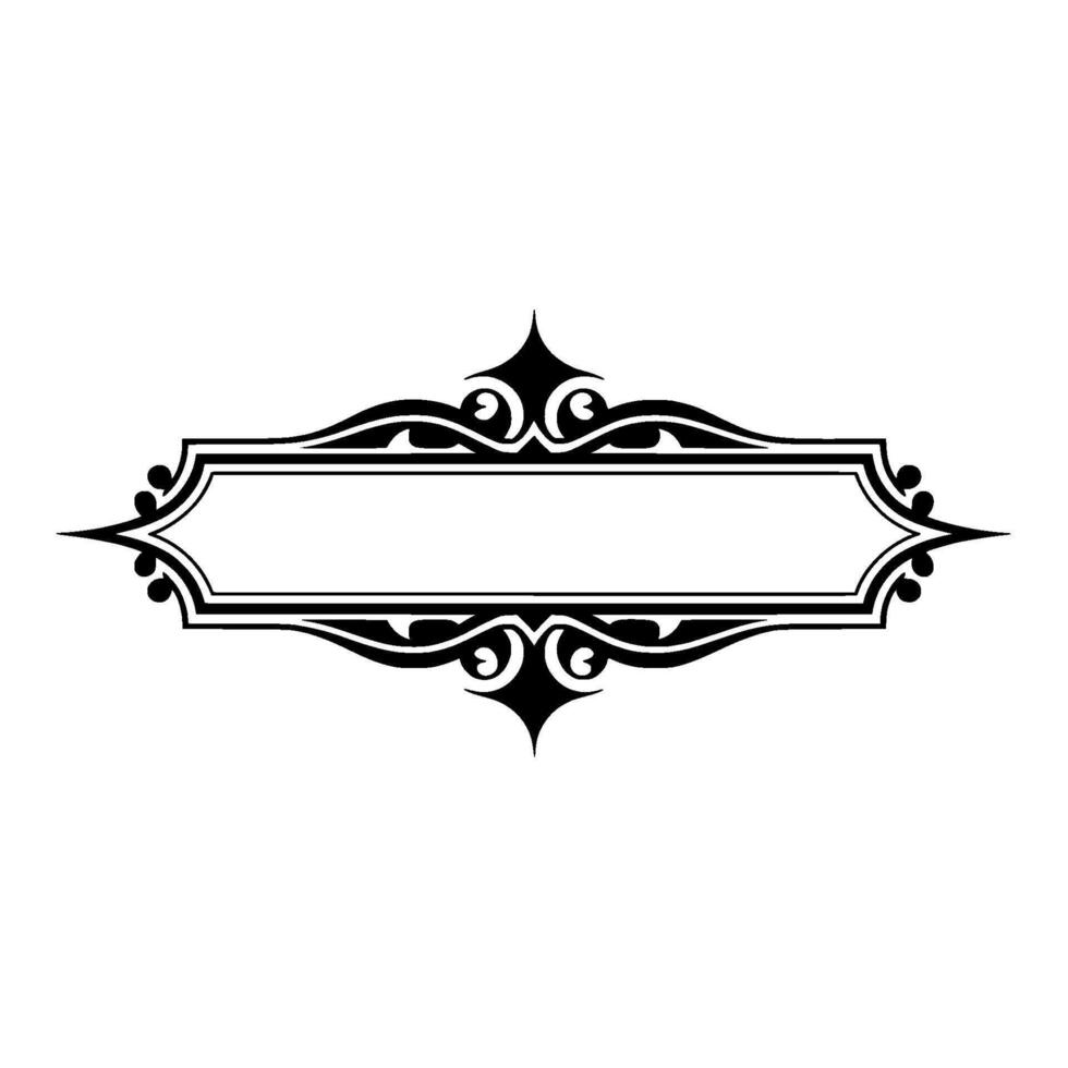 Elegant Black White Ornamental Label Template vector