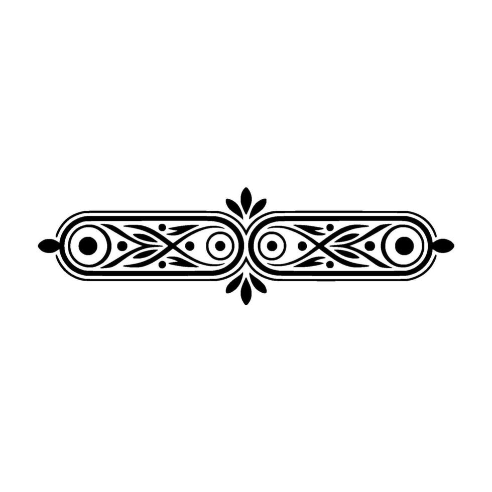 Elegant Black Floral Border, Minimalist Element, Decoration vector