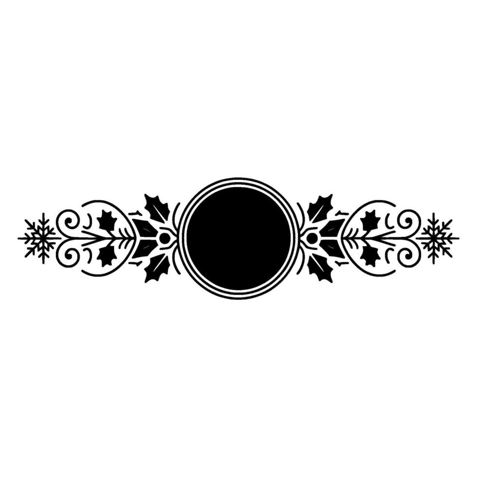 Festive Christmas Ornament with Snowflake and Holly vector