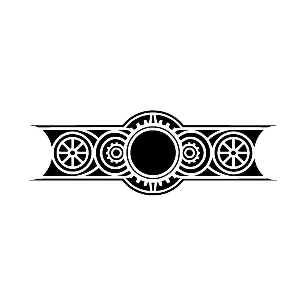 Modern Steampunk Gear Motif Banner - Illustration vector