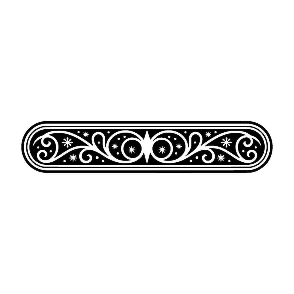 Ornate Black and White Scroll, WinterFestive Border, Isolated vector