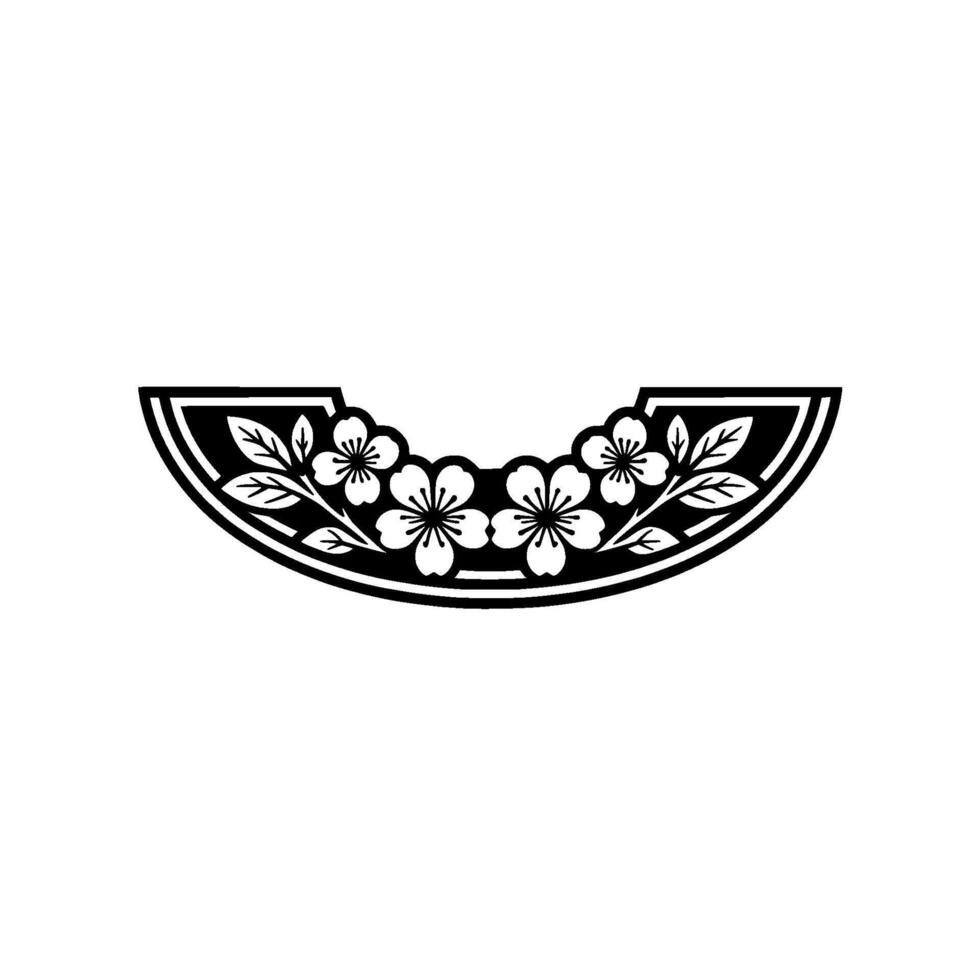 Minimalist Sakura Blossom Element on White vector