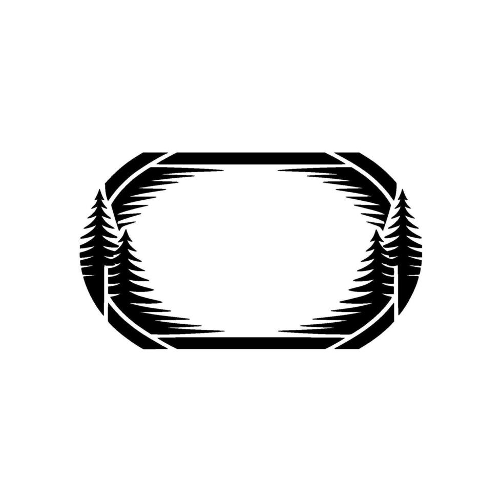 Minimalist Forest Frame in Black and White vector