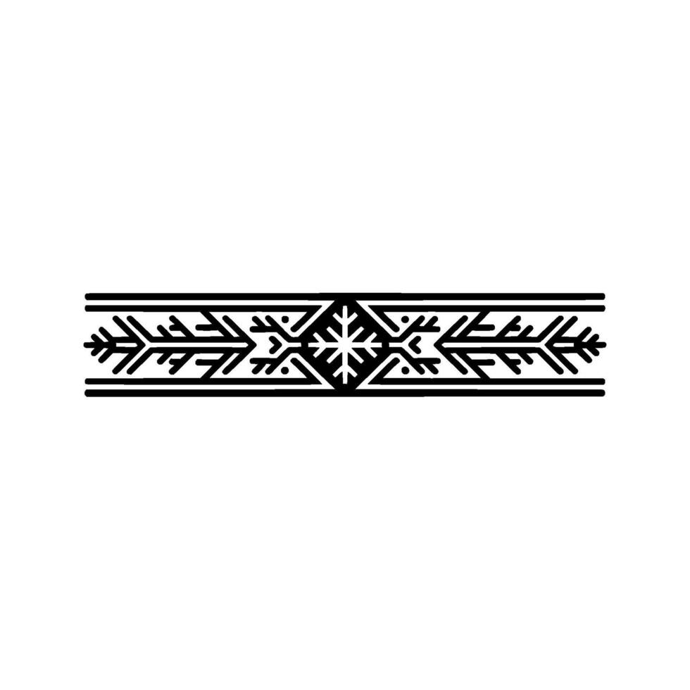 Minimalist Geometric Border with Snowflake Motif vector