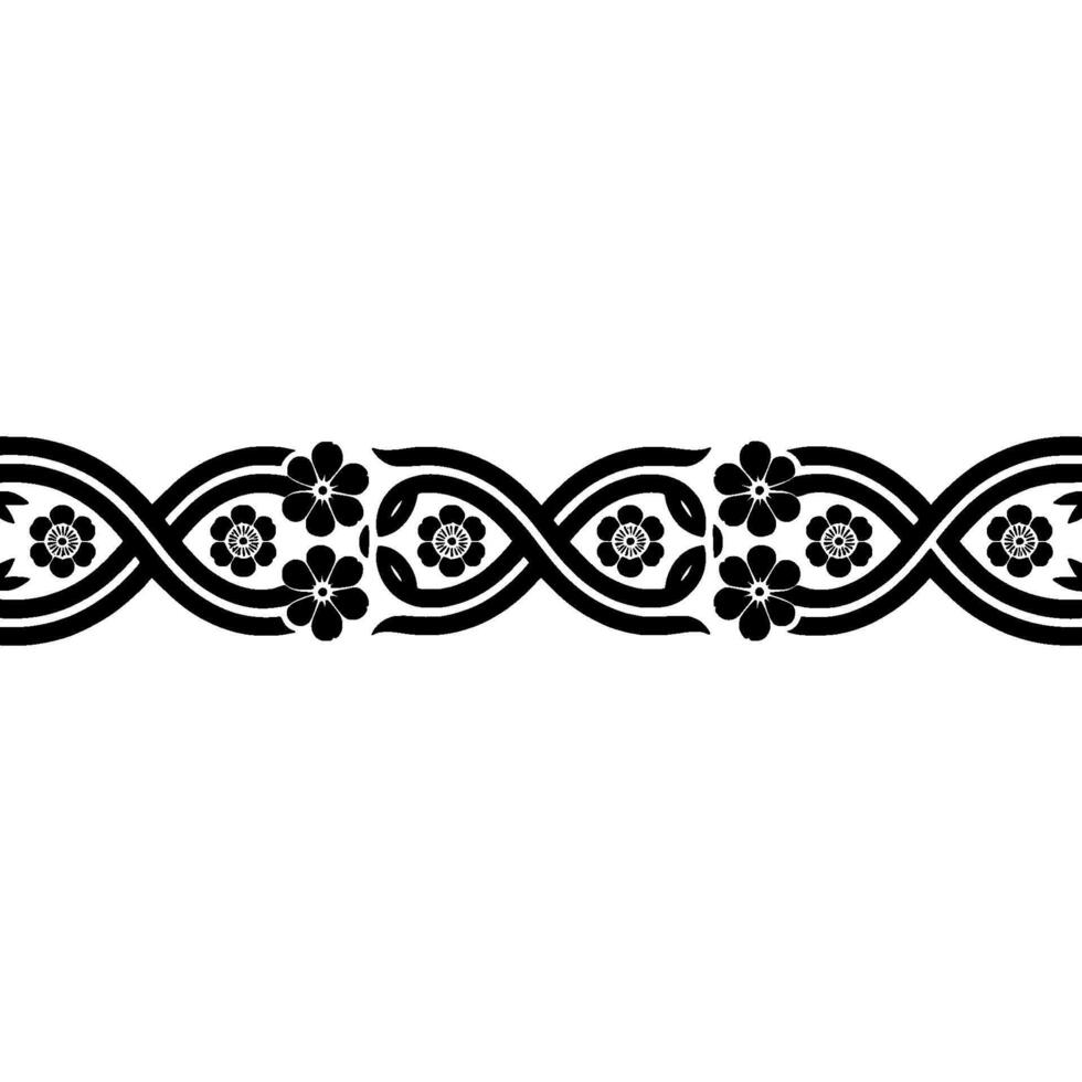Elegant Black Floral Border on a Soft Gradiant Background vector