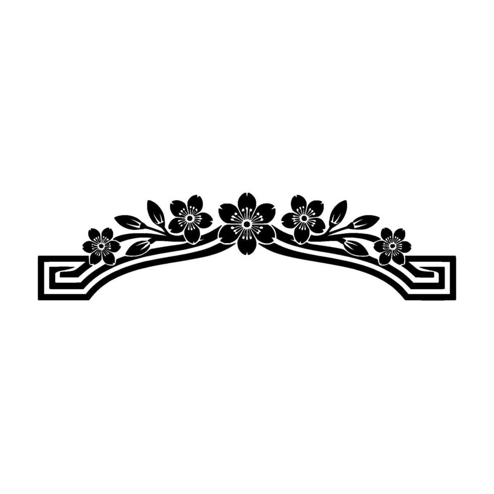 Elegant Black Cherry Blossom Arch vector