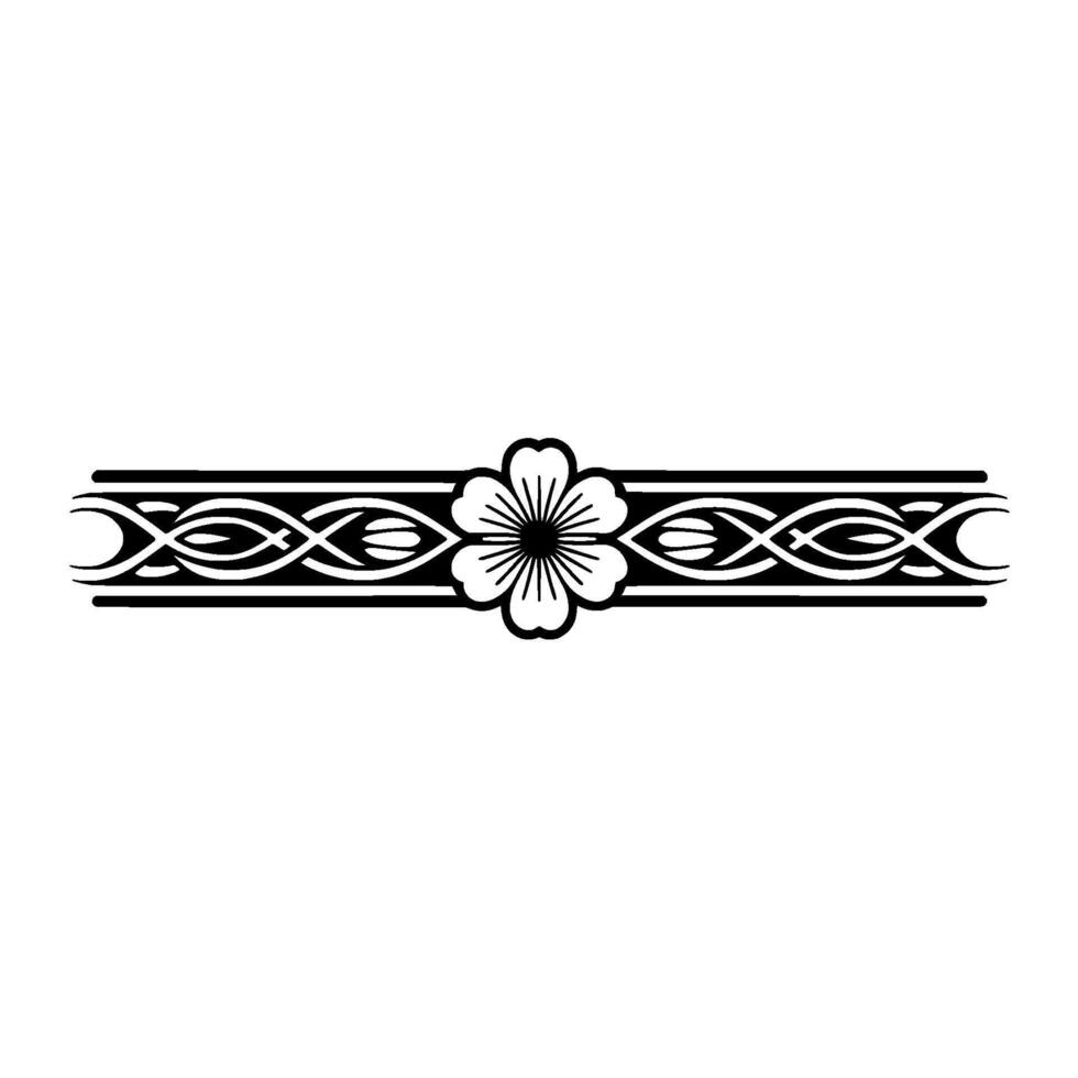 Elegant Floral Border, Black White, , Decorative Element vector