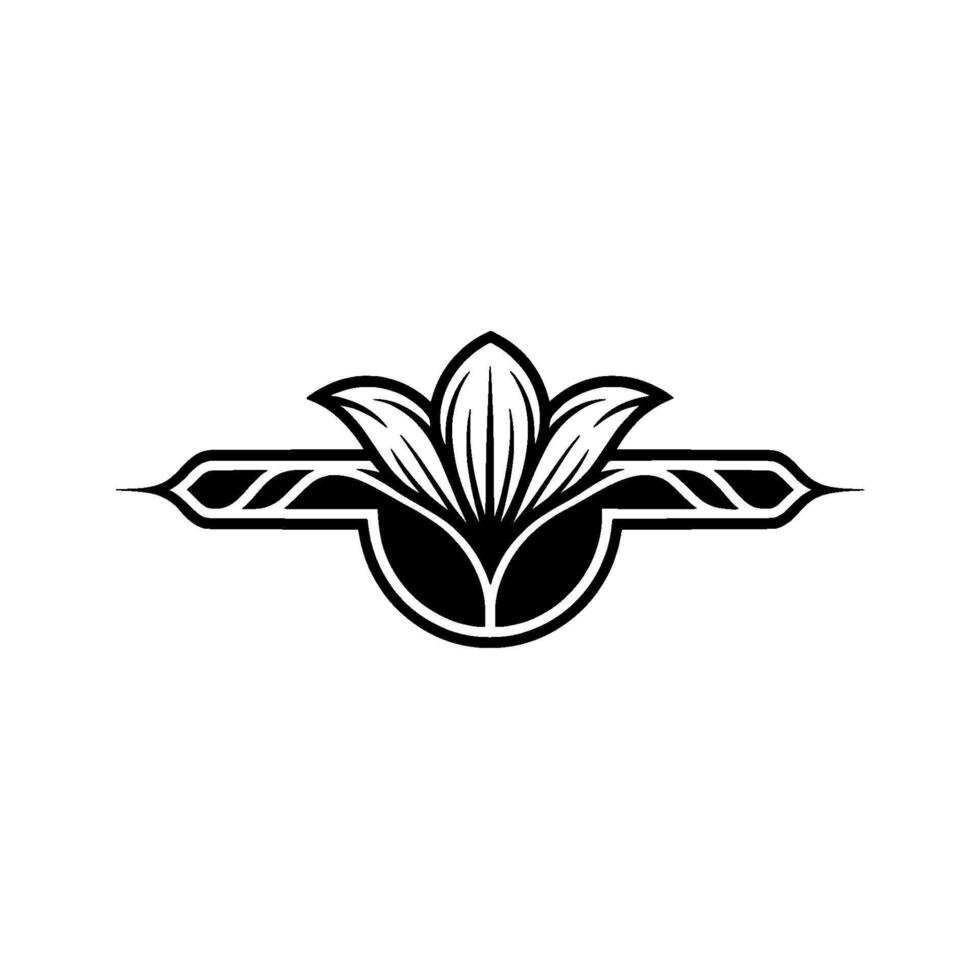 Elegant Black White- Floral Ornament vector