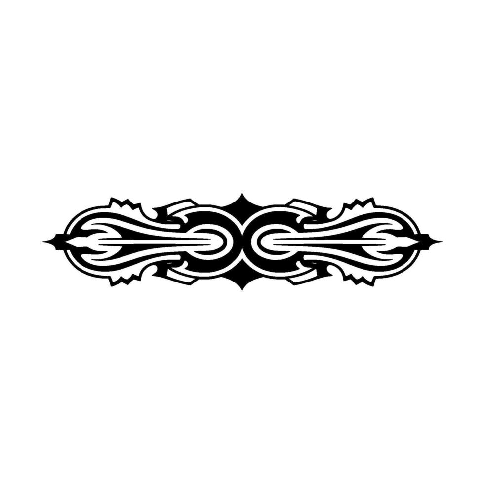 Symmetrical Black Ornament on White Decorative Element vector