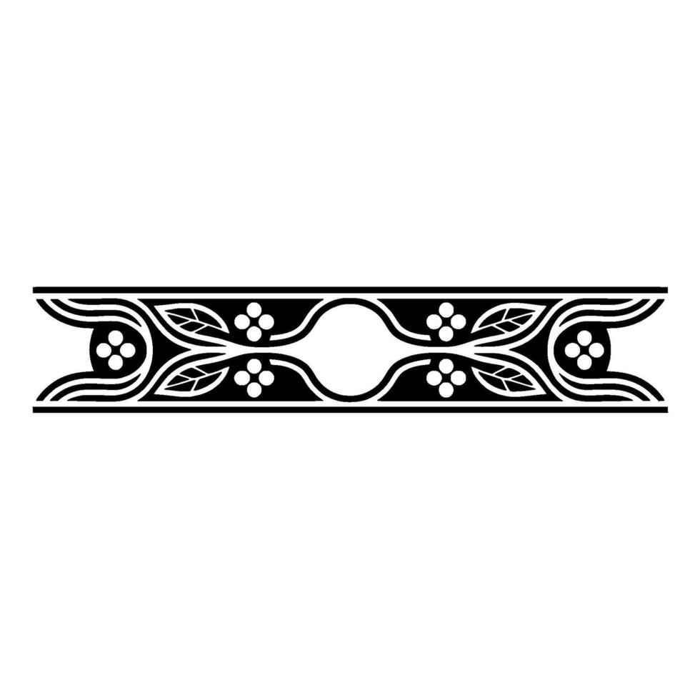 Elegant Black Floral Border, Minimalist and Decorative vector