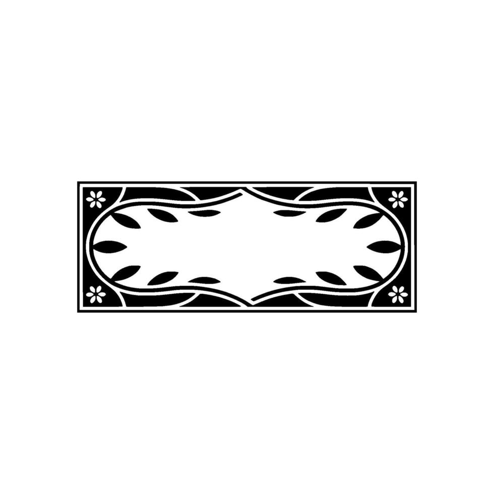 Elegant Black White Floral, Frame, Decorative Border vector