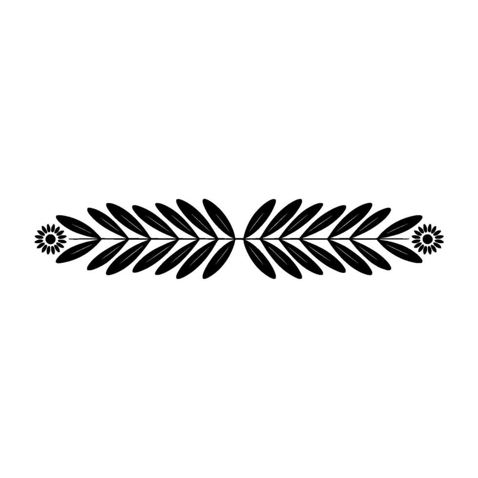 Minimalist Black Leafy Garland Border on Creamy Background vector