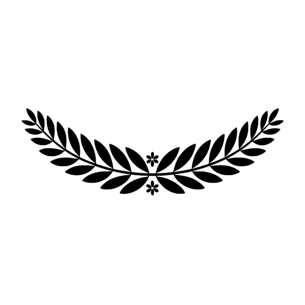 Minimalist Laurel Wreath Illustration with Flowers vector