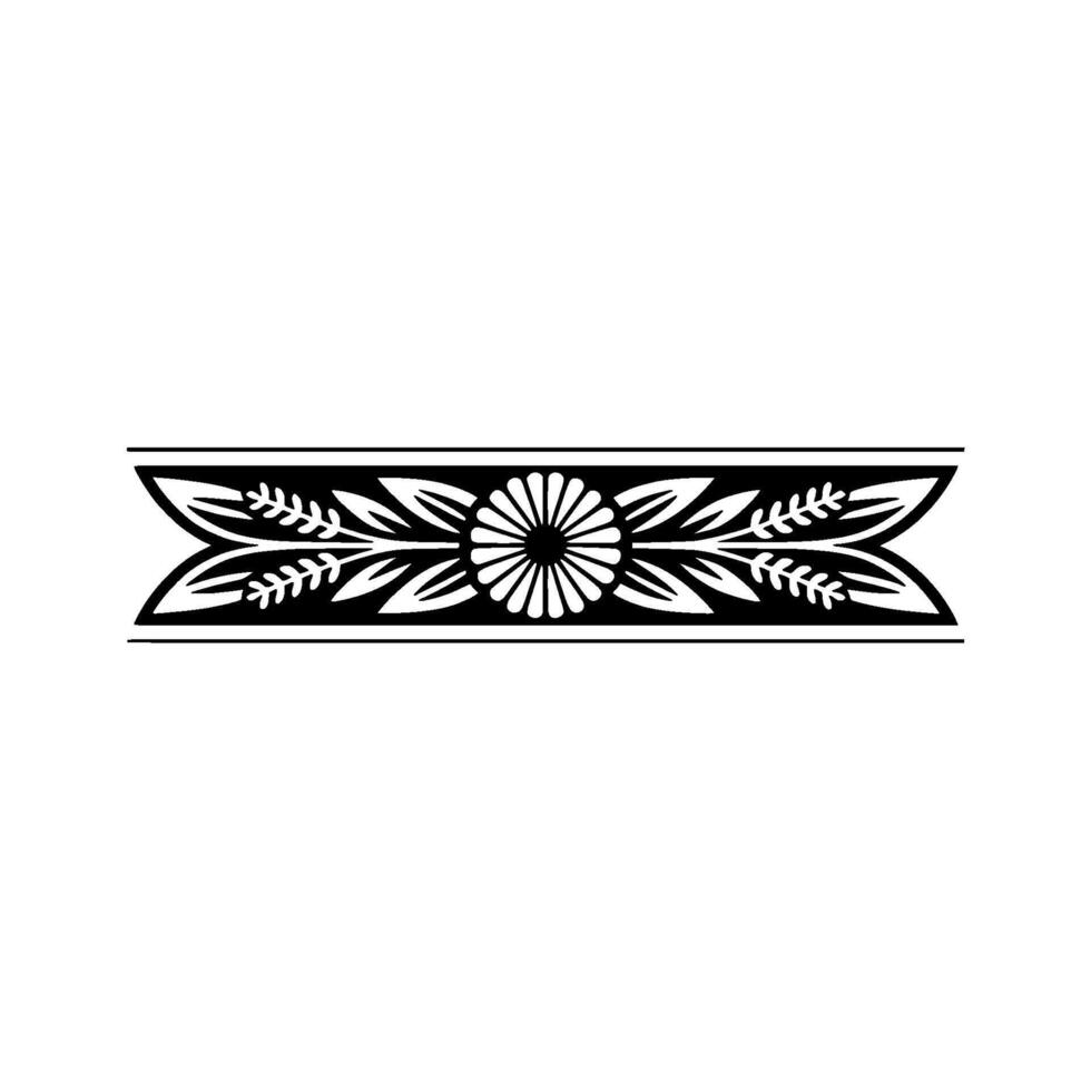 Elegant Floral Border, , , Black and White, Decorative Element vector
