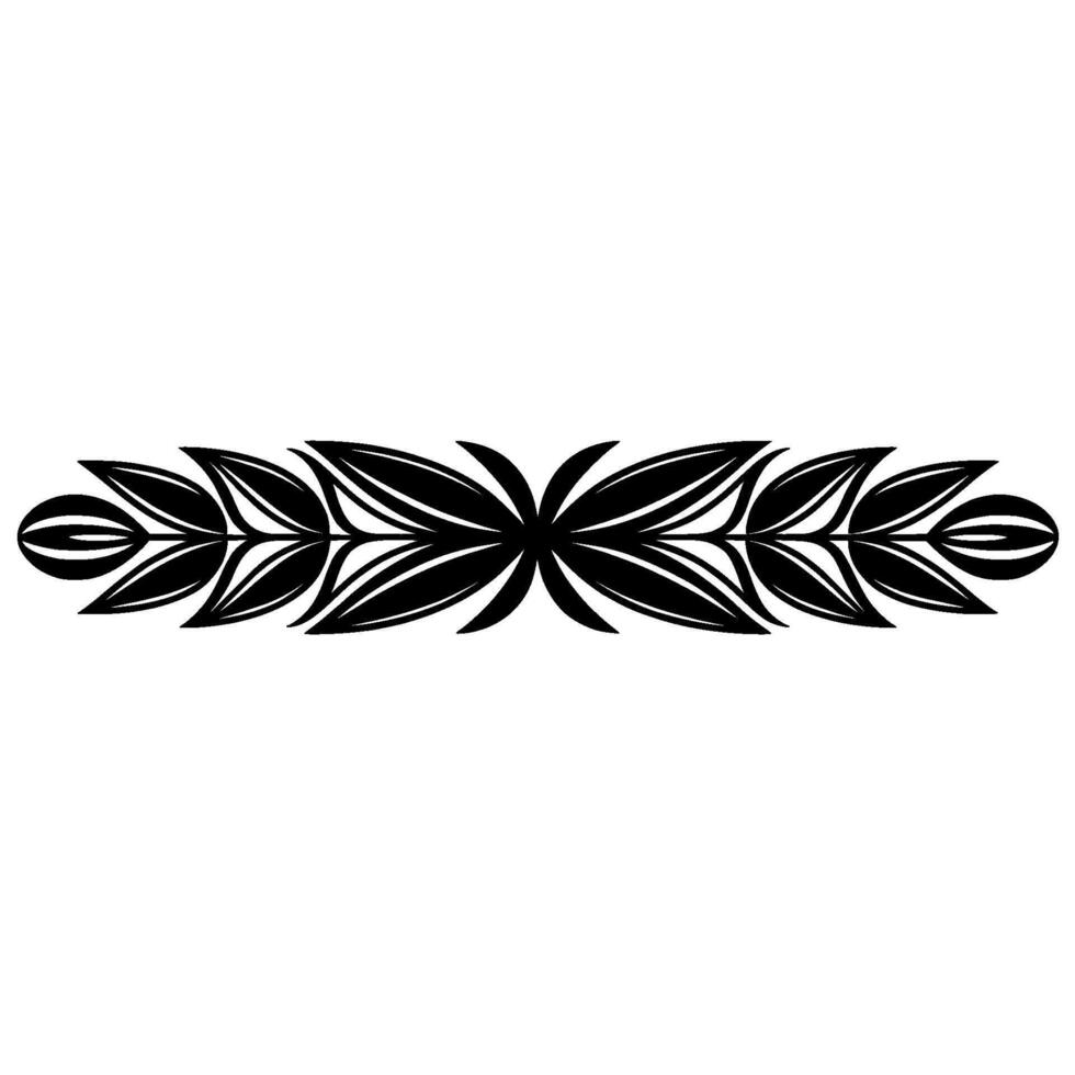 Elegant Black Floral Border- Element, on White Background vector
