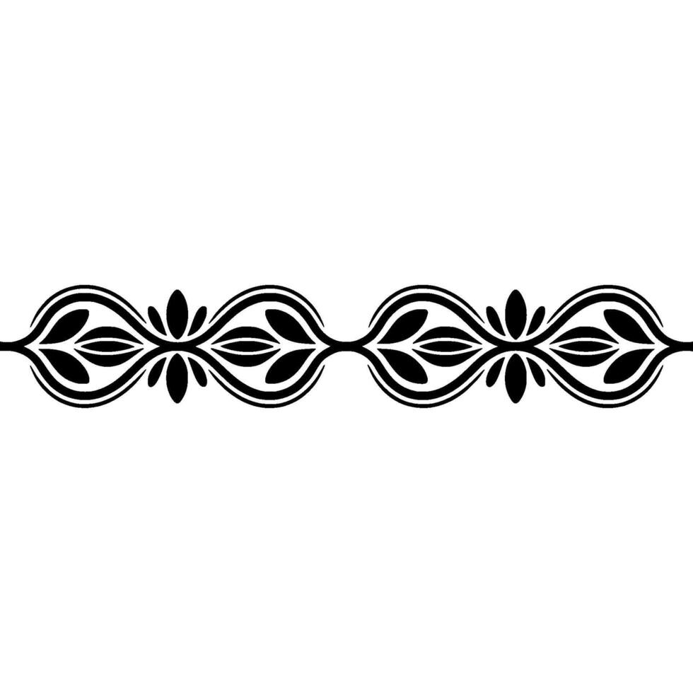 Elegant Black White Floral Ornament on Light Grey Background vector
