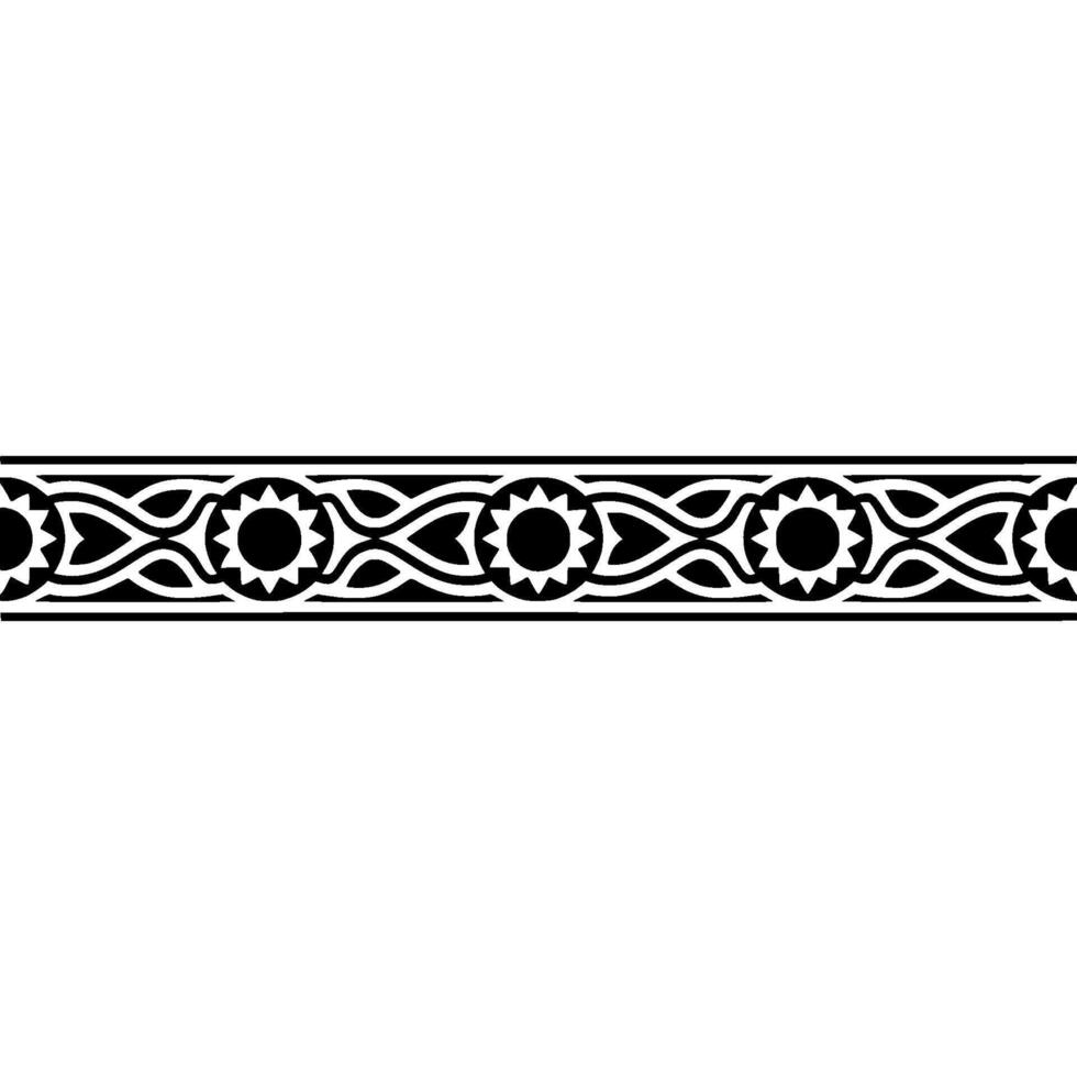 Geometric Black and White Border, Decorative Pattern - Ornament vector