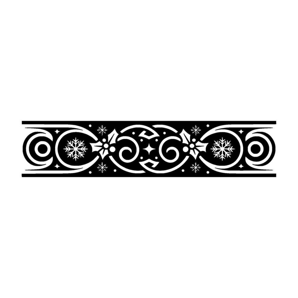 Intricate Black and White Winter Border - Ornament vector
