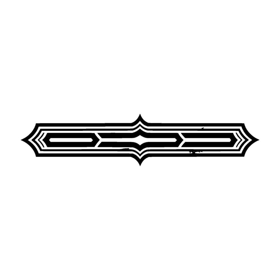 Elegant Black and White Ornamental Border - Grunge vector