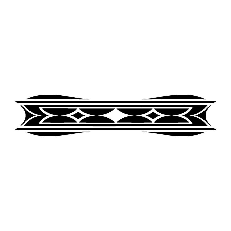 Geometric Black and White Decorative Border - Ornament vector
