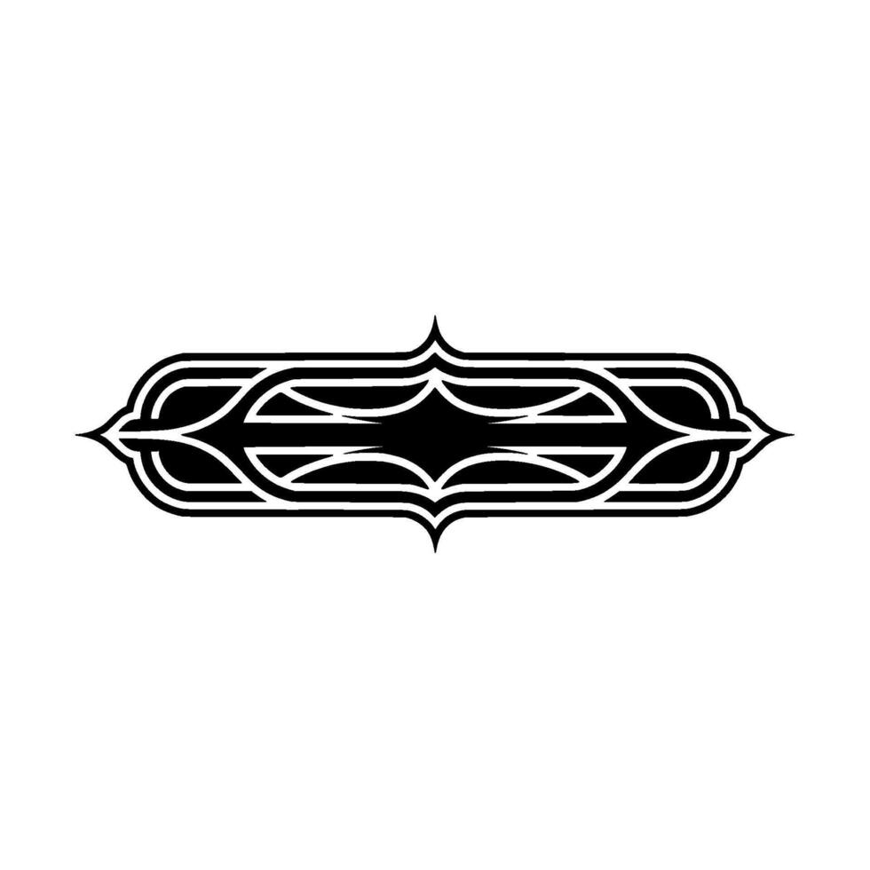 Decorative Geometric Element, Black and White Illustration vector
