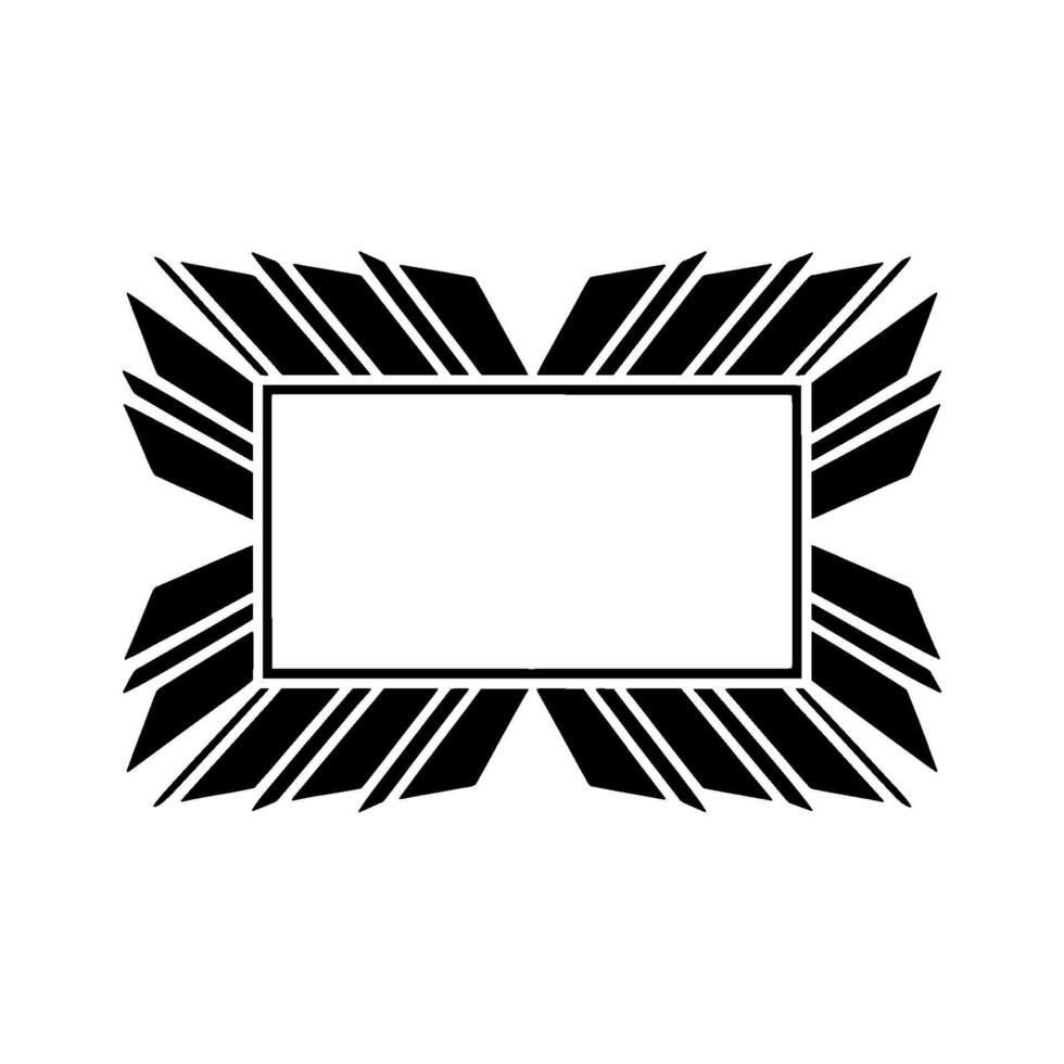 Geometric Deco Frame with Blank Center on White Background vector
