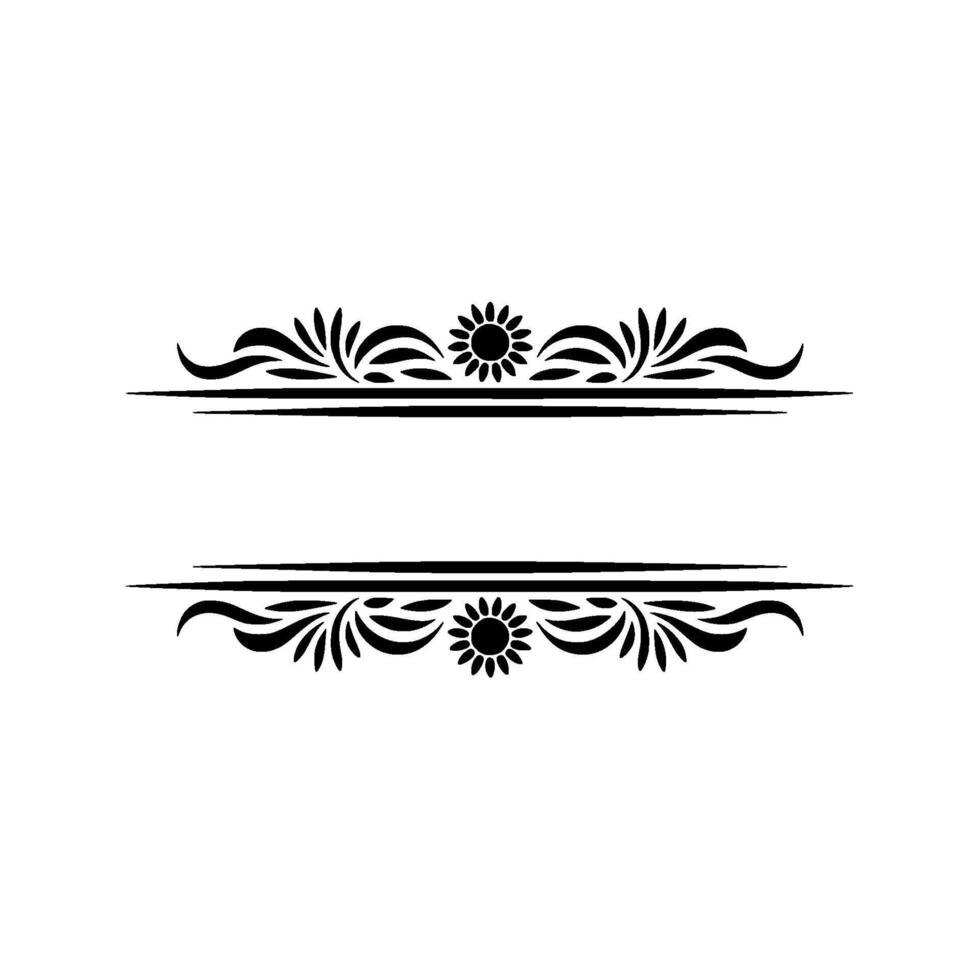 Floral Divider, Black White Flourish Elements vector