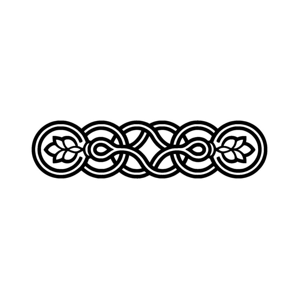 Intricate Celtic Knotwork with Leaf Motifs on White vector